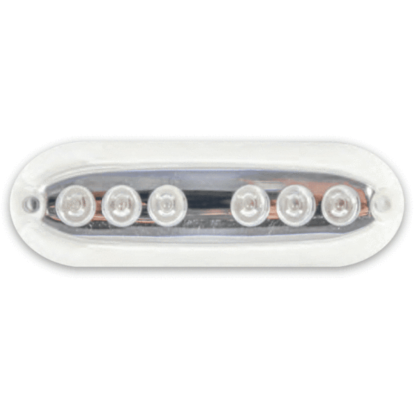 LED-33991-DP 15W 6 LED Oblong Fully Encapsulated Stainless Steel Insert Housing Underwater Light, White & Blue