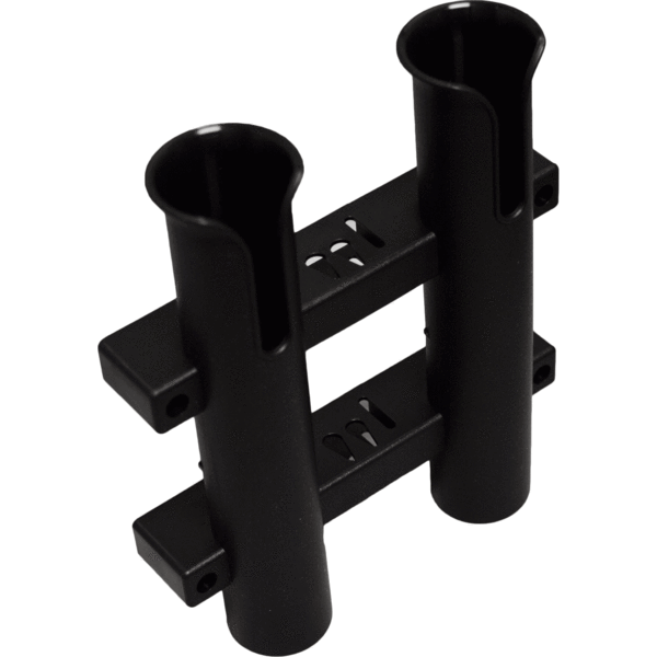 2-in-1 Molded Rod Holder Rack - Black - Durable Poly Construction