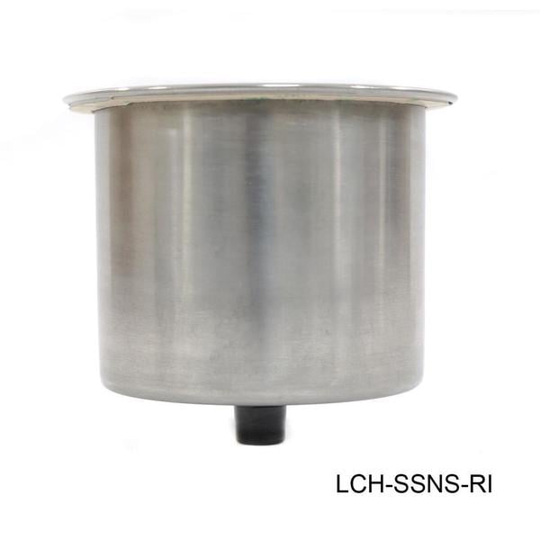 LCH-SSNS-RI-DP Rubber Insert & Drain No Step Stainless Steel Cup Holder