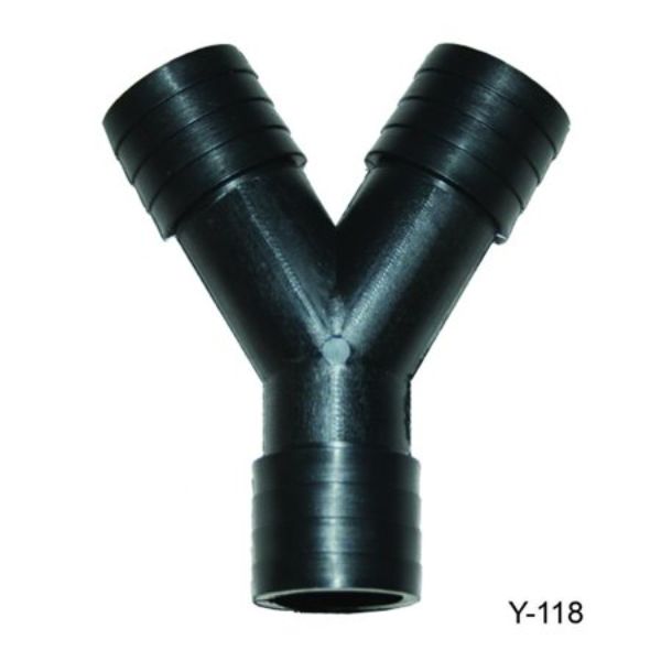 Y-112-DP 0.5 in. Barbed Y Fitting - Black