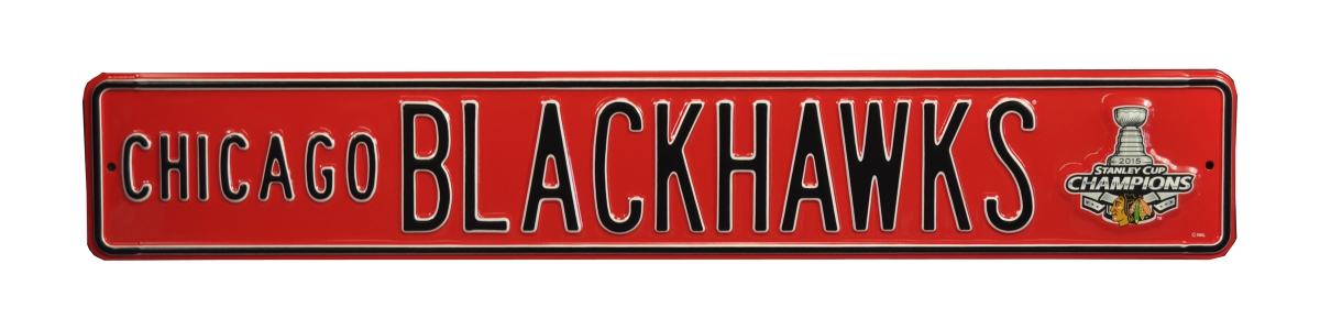 Picture of Authentic Street Signs 28179 Chicago Blackhawks 2015 Champs Street Sign