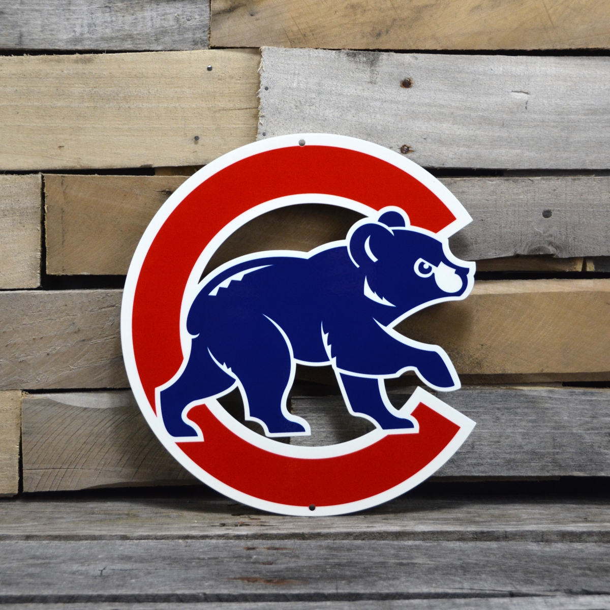 12 in. Cubs Walking Bear Steel Logo