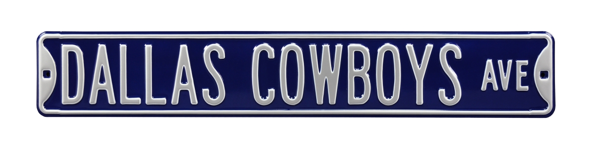 Navy Dallas Cowboys Ave 6" x 36" Steel Street Sign