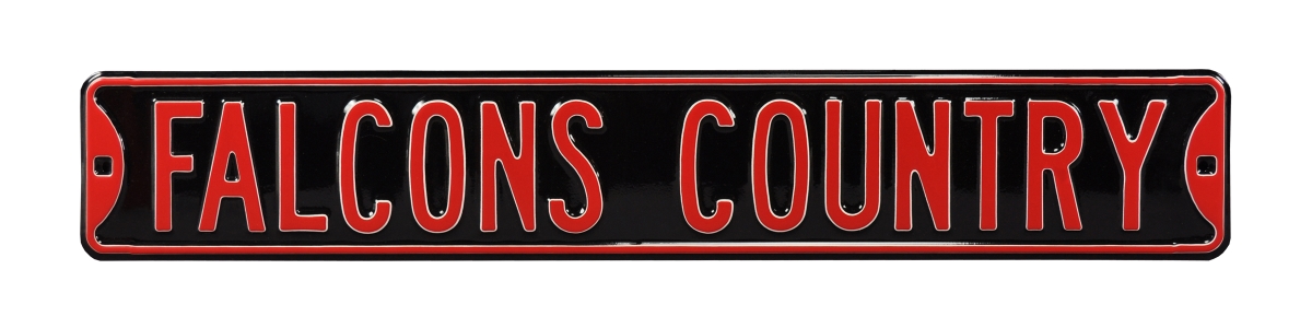 Black Atlanta Falcons 6" x 36" Steel Street Sign
