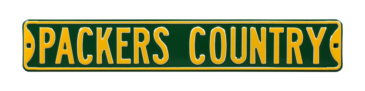 Green Green Bay Packers Country 6" x 36" Steel Street Sign