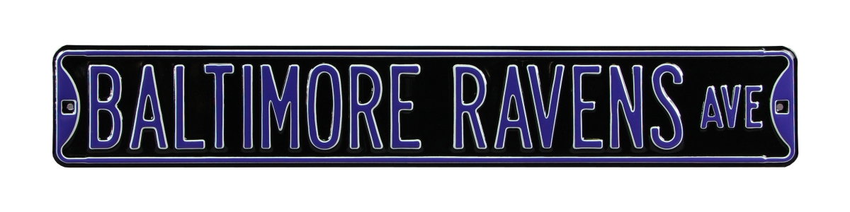 Black Baltimore Ravens 6" x 36" Steel Street Sign