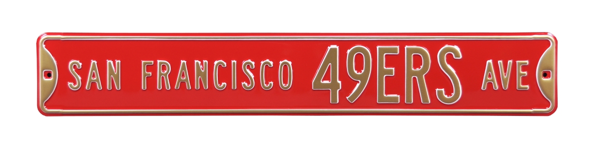 Scarlet San Francisco 49ers 6" x 36" Steel Street Sign