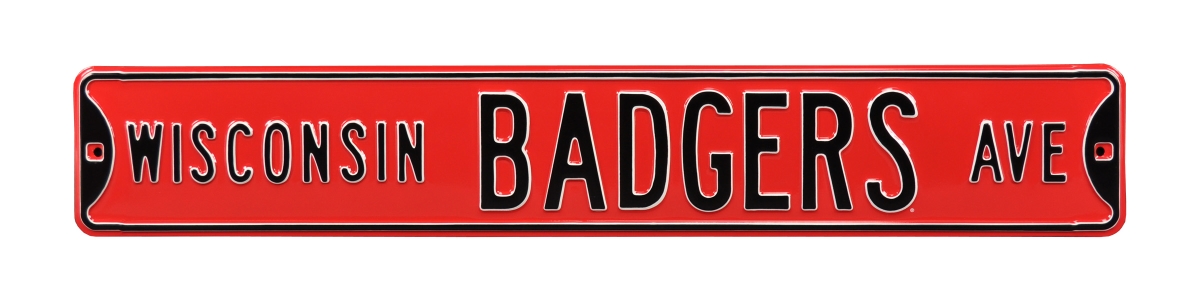 Picture of Authentic Street Signs 70050 Wisconsin Badgers Avenue Red Street Sign