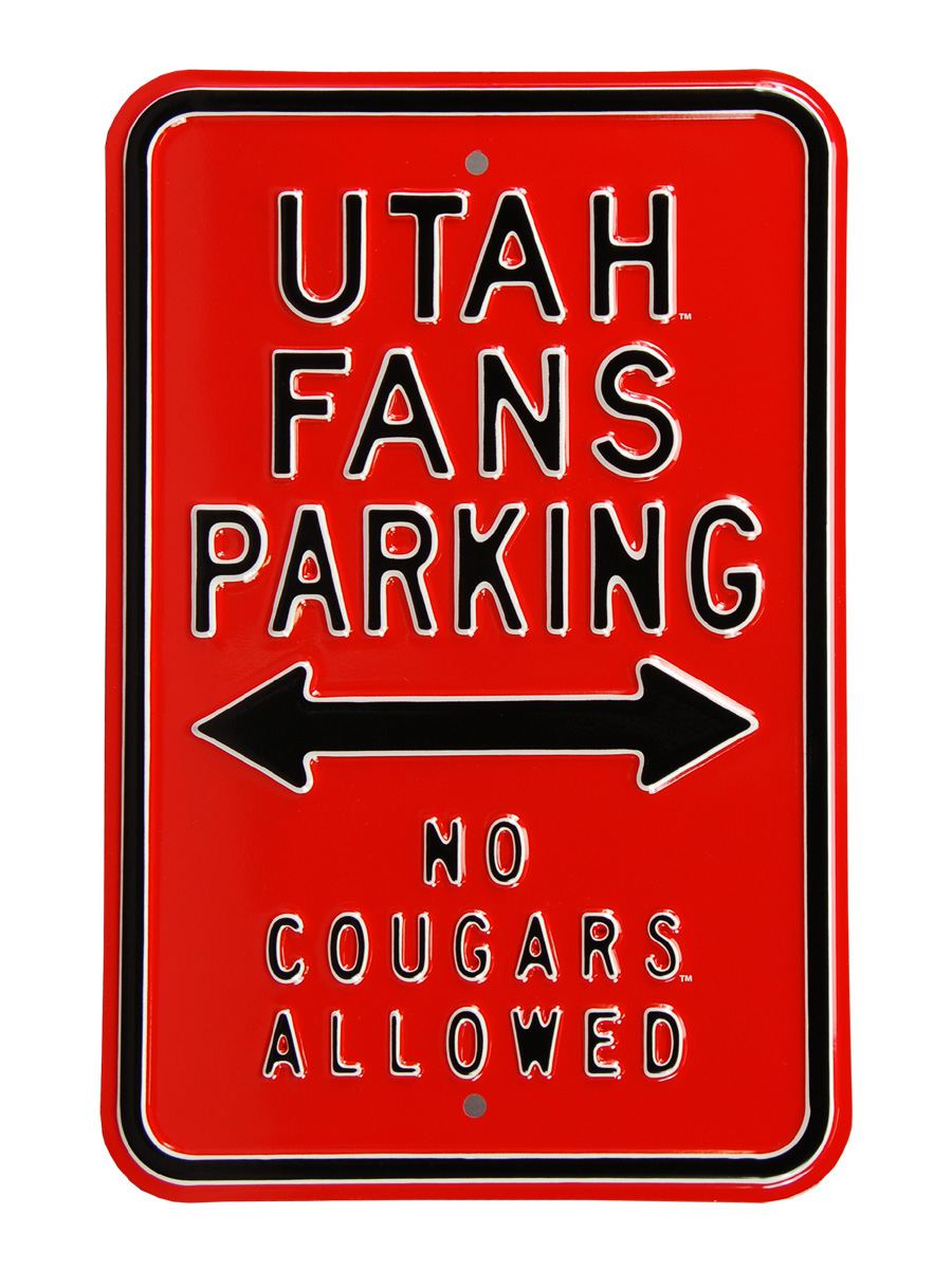 Picture of Authentic Street Signs 71086 Utah Fans No Cougars Parking Sign