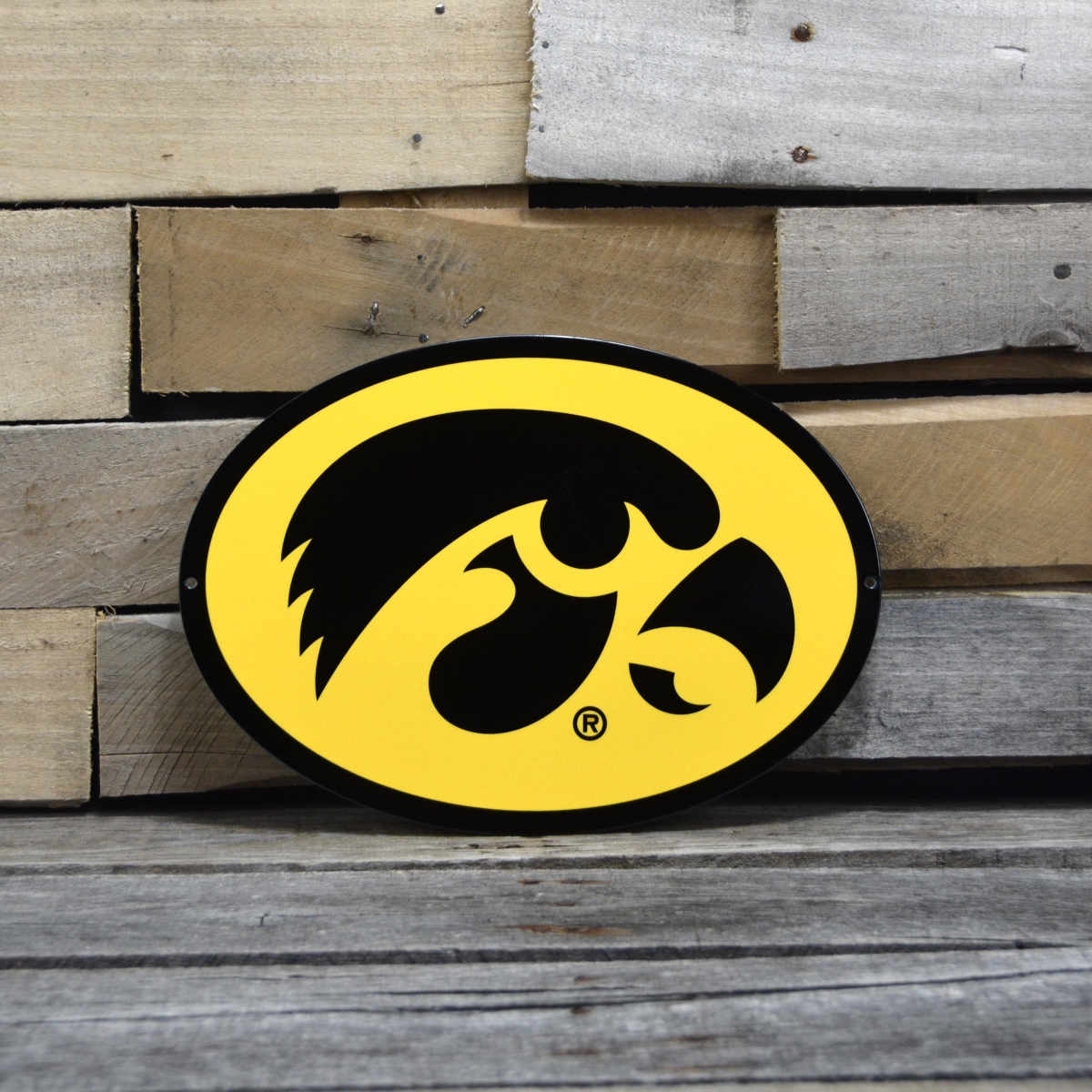 Picture of Authentic Street Signs 90017 12 in. Iowa Hawkeyes Steel Logo