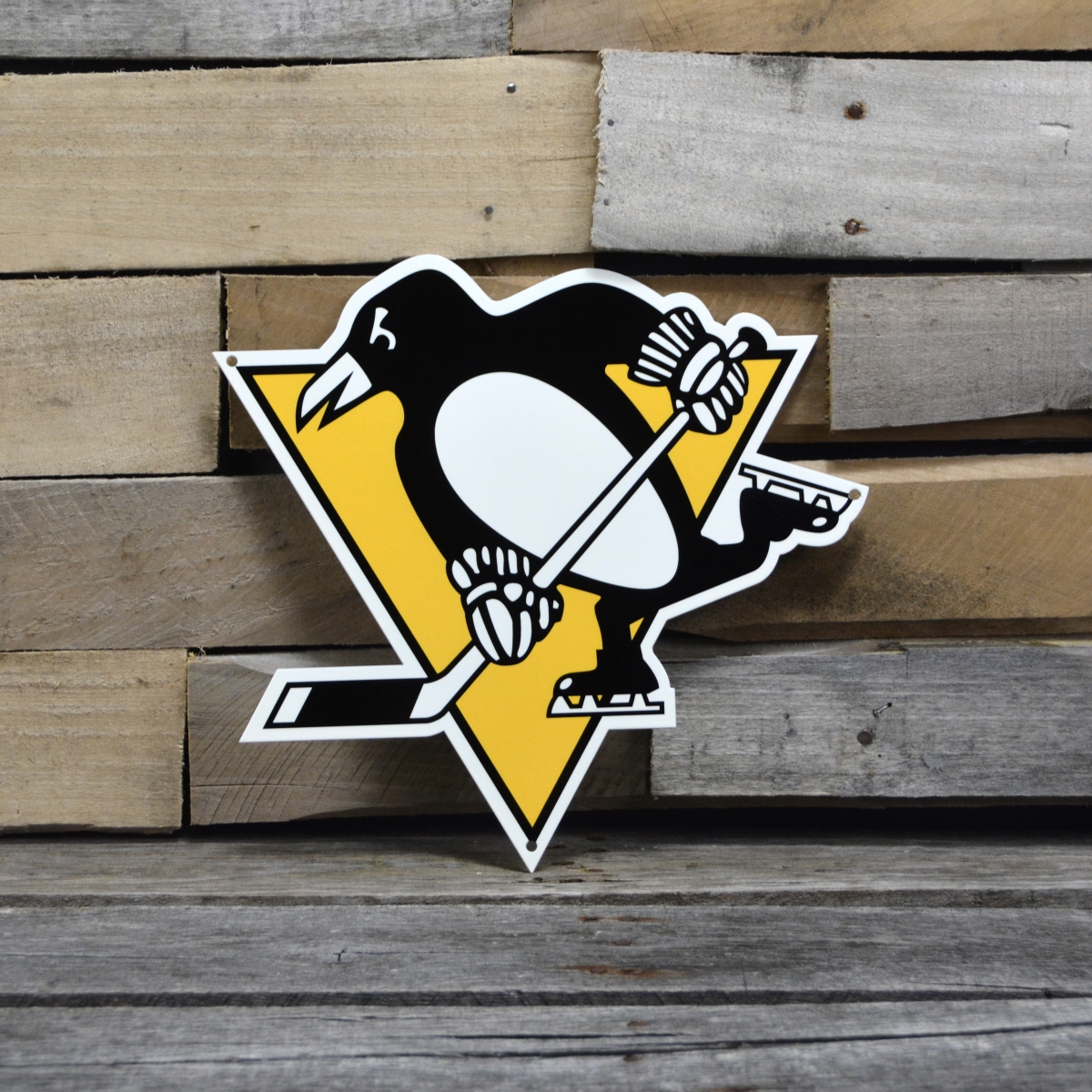 Picture of Authentic Street Signs 90222 12 in. Pittsburgh Penguins Steel Logo