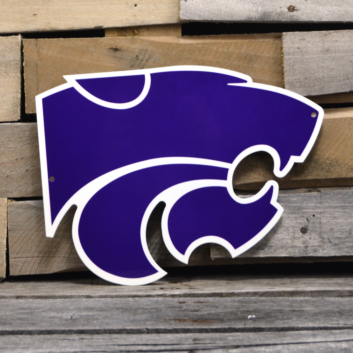Picture of Authentic Street Signs 90333 12 in. Kansas State Powercat Steel Logo