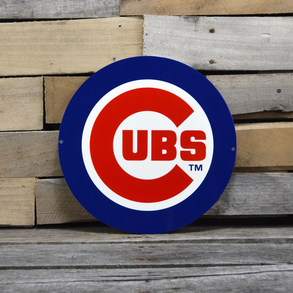 12 in. Cubs Primary Circle Steel Logo