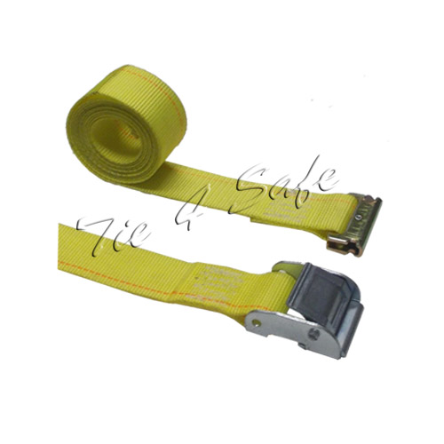 CT11-12M23Y-2 2 in. x 12 ft. Logistic Straps with Cam Buckle with E Fittings, Yellow - 2 Piece