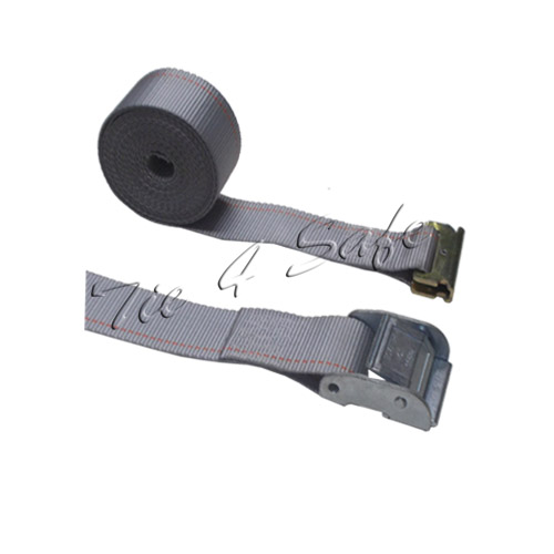 CT11-16M23G-2 2 in. x 16 ft. Logistic Straps with Cam Buckle with E Fittings, Grey - 2 Piece