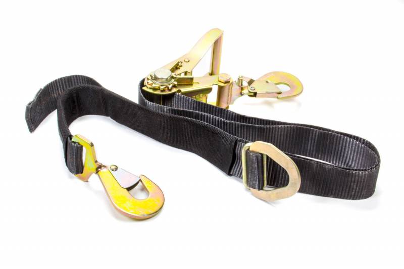 2 in. x 10 ft. Combo Ratchet & Axle Strap with Twist Hook & Adjustable Axle Strap, Black - 12 Piece