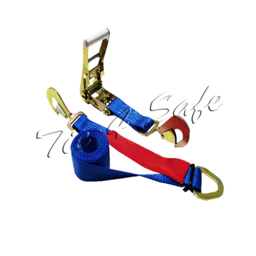 2 in. x 8 ft. Combo Ratchet & Axle Strap with D Ring & Adjustable Axle Strap, Blue - 4 Piece