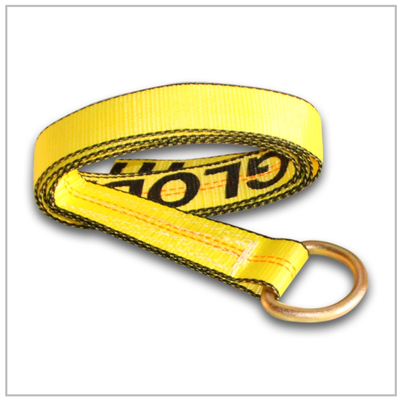 2 in. x 8 ft. Lasso Strap with O Ring, Yellow - 2 Piece