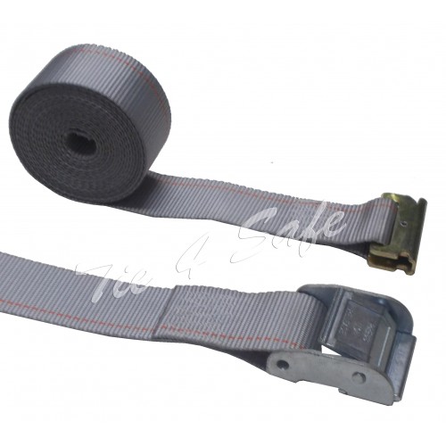CT11-16M23G-10 2 in. x 16 ft. Logistic Straps with Cam Buckle & E-Fittings - Grey, 10 Piece