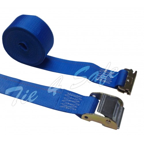 CT11-20M23B-10 2 in. x 20 ft. Logistic Straps with Cam Buckle & E-Fittings - Blue, 10 Piece
