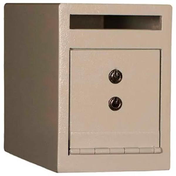 Front Drop Slot Depository Safe - Cream - 6 x 12 in. - Dual Key Lock
