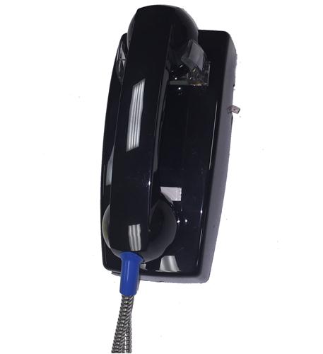 ITT-2554-ARCNDL-BK Wall Phone with armored Cord - Black