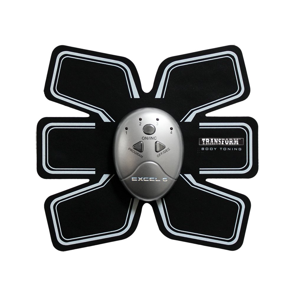 BK3126 SLVR Six Pack Intense Workout Toning Device with Multiple Mode Settings, Black