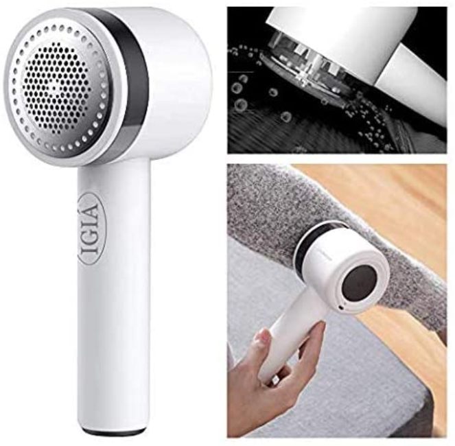 Picture of Dr Pillow BK3303 2-in-1 Sonic Lint Remover Fabric Shaver Handheld Device with Pull Out Lint Roller