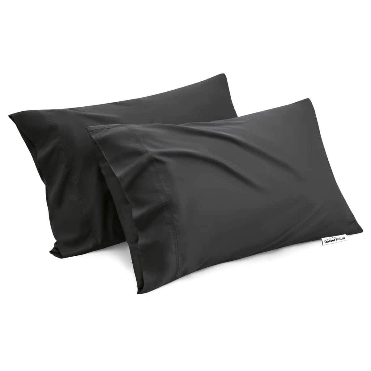 20 x 30 in. Arcalass Bamboo Cooling Queen Size Pillowcase, Black - Set of 6