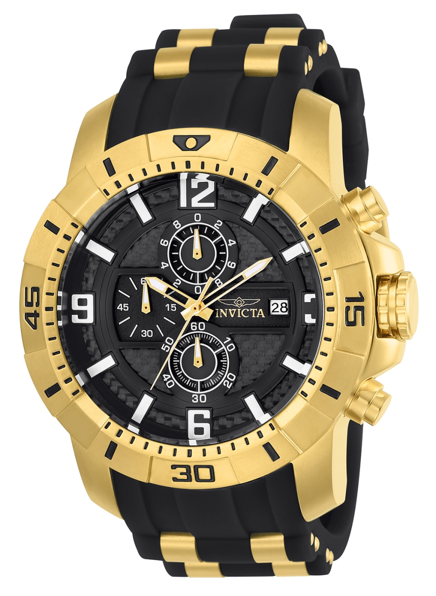 Mens 24965 Pro Diver Quartz Multifunction Black Dial Watch -  Invicta, IN565276