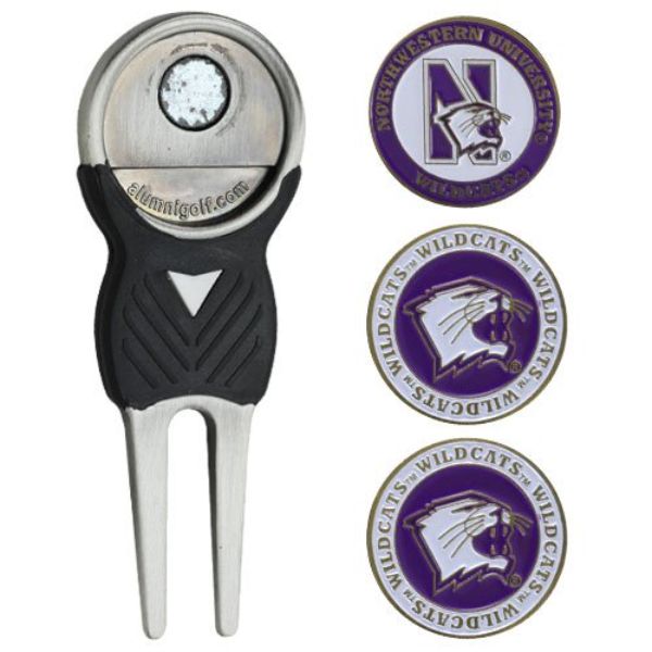41045 NCAA Northwestern Wildcats Divot Tool & Ball Marker Set