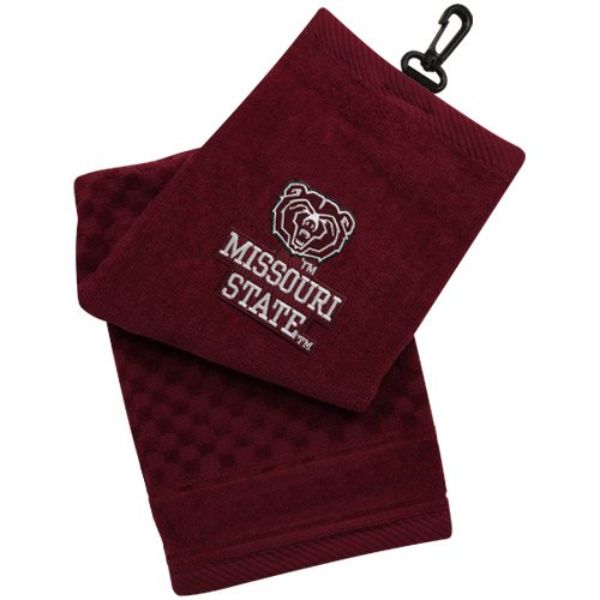 NCAA Missouri State University Bears Embroidered Golf Towel, Maroon