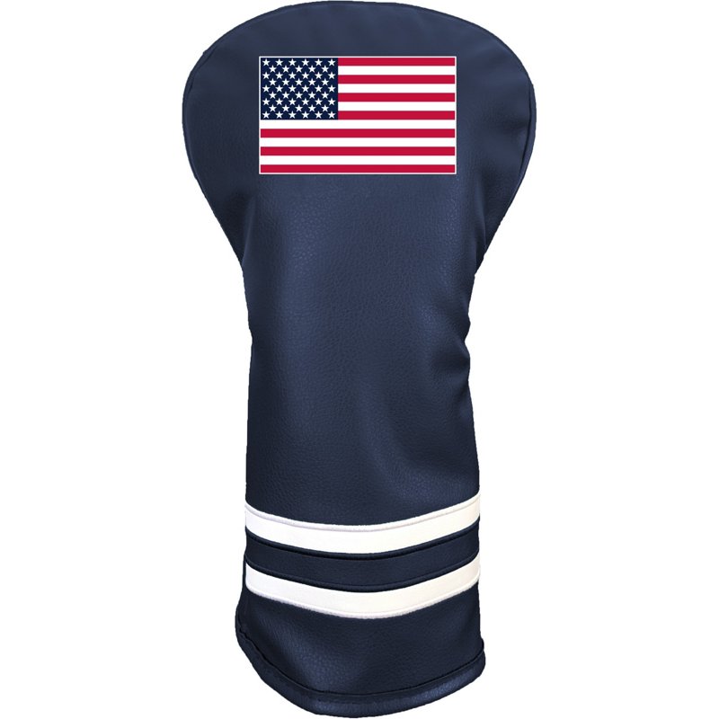 USA Flag Vintage Driver Head Cover, Multi Color