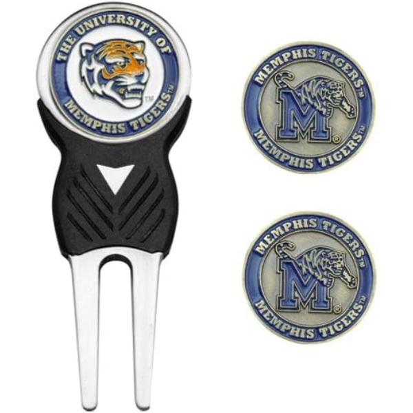 21645 Memphis Tigers Divot Tool Pack with 3 Golf Ball Markers - Multi Team Colors, One Size