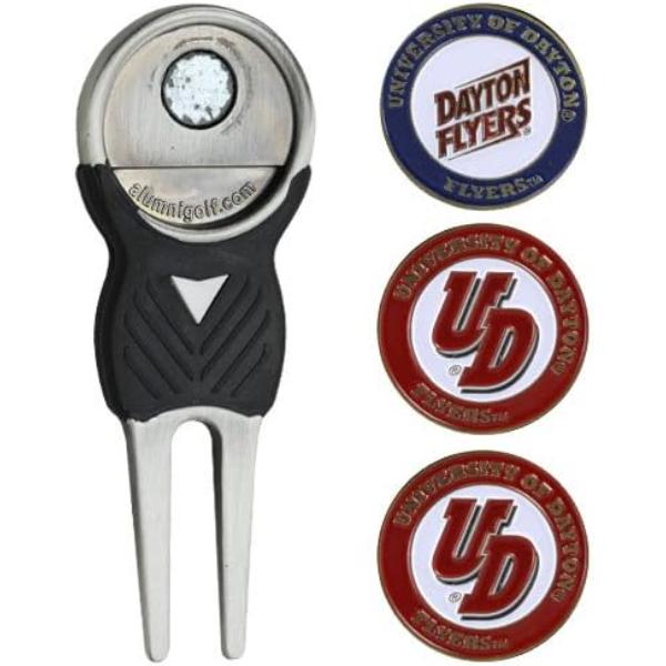 44845 Dayton Flyers Divot Tool Pack with 3 Golf Ball Markers - Multi Team Colors, One Size