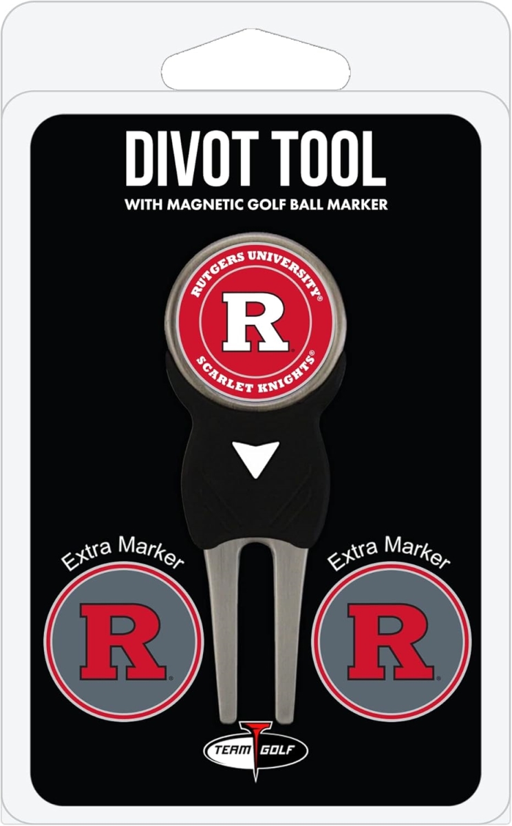 46845 Rutgers Scarlet Knights Divot Tool Pack with 3 Golf Ball Markers - Multi Team Colors, One Size