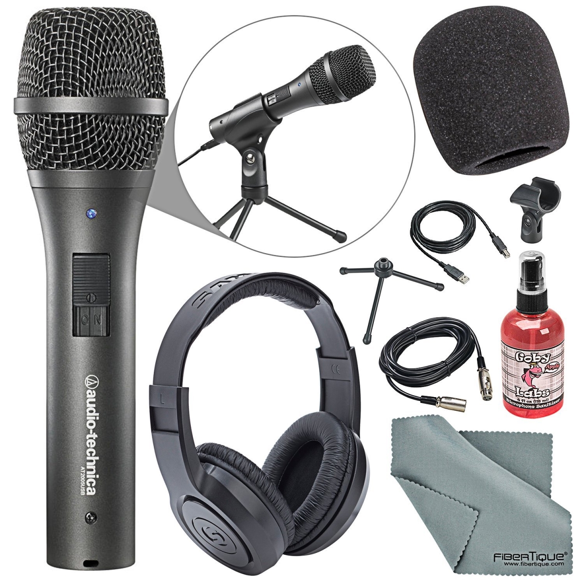 Picture of Audio-Technica AUDIO-TECHNICA-AT2005USB-KIT919-NFBA Dynamic Microphone Podcasting Kit with Windscreen