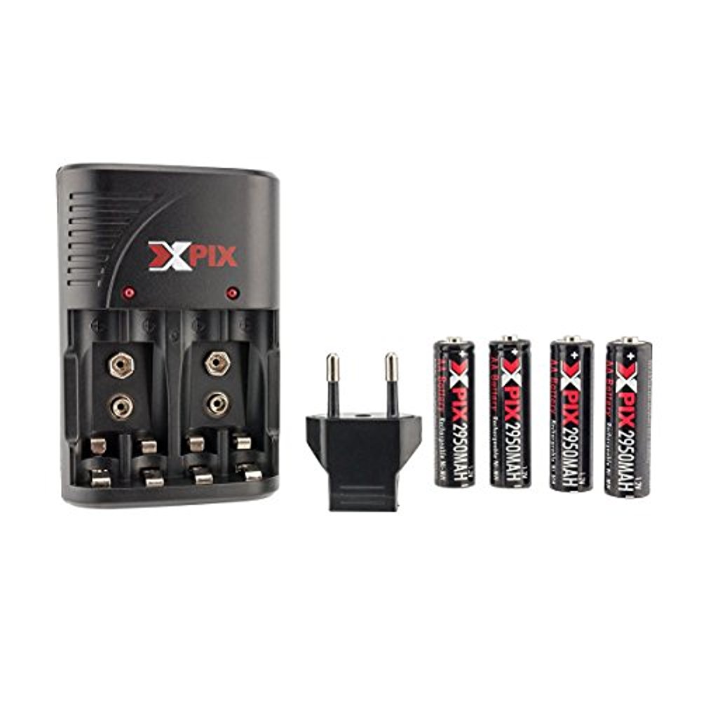Picture of Xpix XPIX-PX-CH2950-NM 2950 mAh AA Ultra High Capacity Batteries with Travel Quick Charger for AA&#44; AAA & 9V Battery