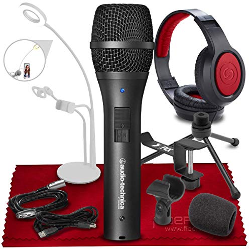 Picture of Audio-Technica AUDIO-TECHNICA-AT2005USB-VG-W-KIT3905-NF Cardioid Dynamic USB & XLR Microphone with SR360 Dynamic Stereo Headphone