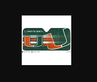AS2U034 27.5 x 58 in. Miami Hurricanes Universal Auto Sun Shade