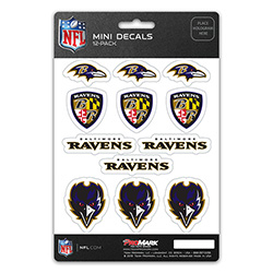 DST12NF03 5 x 7.5 in. Baltimore Ravens Mini Decal - Pack of 12