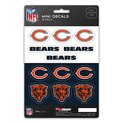 5 x 7.5 in. Chicago Bears Mini Decal - Pack of 12