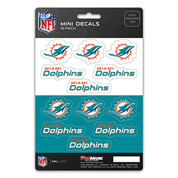 5 x 7.5 in. Miami Dolphins Mini Decal - Pack of 12
