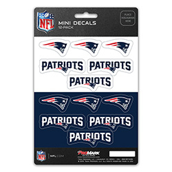 5 x 7.5 in. New England Patriots Mini Decal - Pack of 12