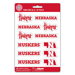 DST12U042 5 x 7.5 in. Nebraska Corn Huskers Mini Decal - Pack of 12