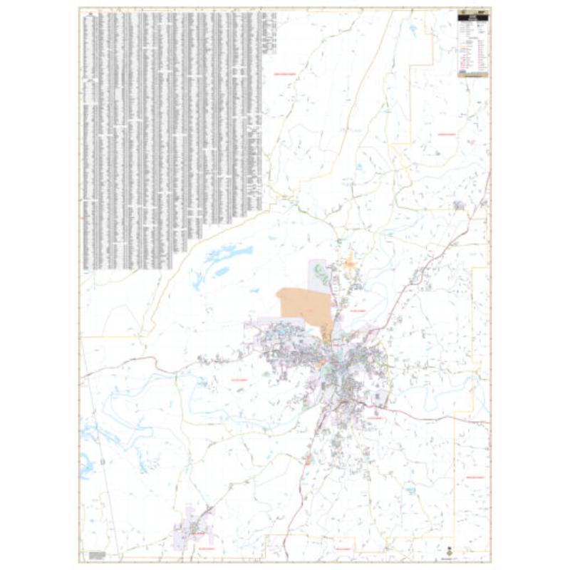 KA-C-GA-ROME-springroller-sr Rome & Floyd County, GA Wall Map, Laminated - Spring Roller - Published 2006 - 57 x 76.25 in.