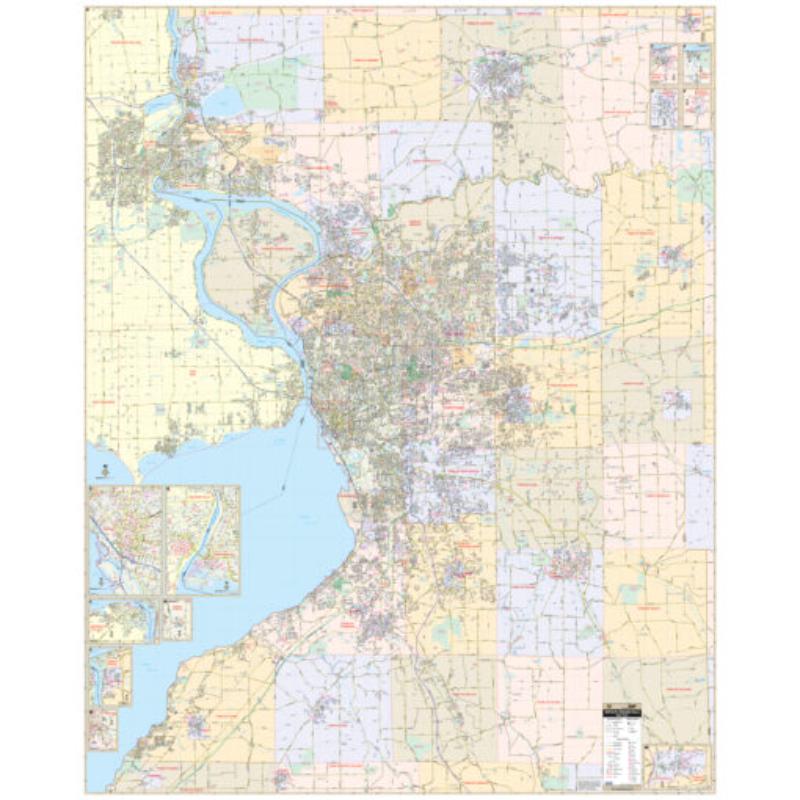 KA-C-NY-BUFFALO-laminated Buffalo & Erie County, NY Wall Map, Laminated - 72 x 89 in.