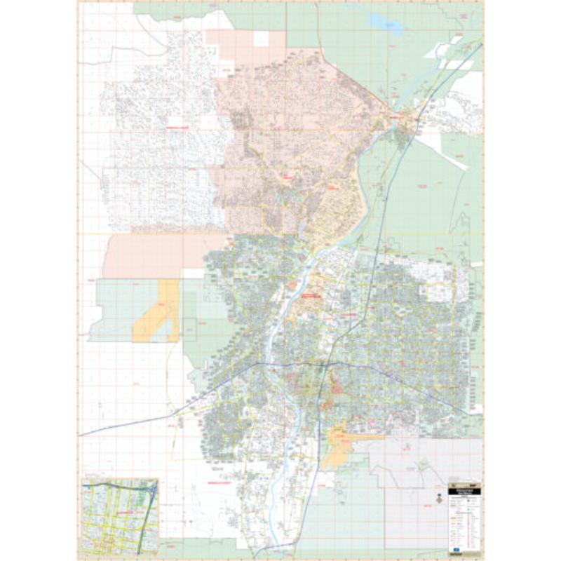 KA-C-NM-ALBUQUERQUE-springroller-sr Albuquerque, NM Wall Map, Laminated - Spring Roller - Published 2009 - 54 x 74 in.