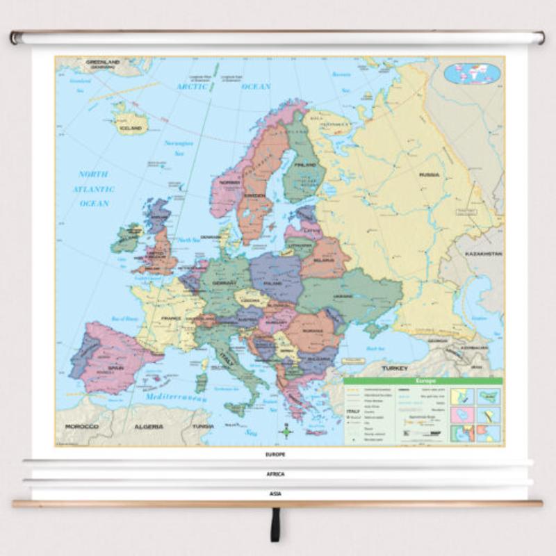 Picture of The Map Shop KA-COMBO-3-EHEM-ESSTL-sr3 3-Map Eastern Hemisphere Essential Laminated Spring Roller Set&#44; Published 2005 - 54 x 90 in. - Full Height