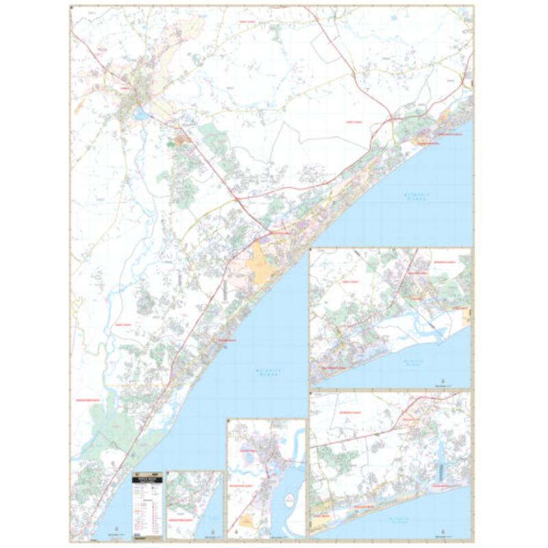 KA-C-SC-MYRTLEBEACH-springroller-sr Myrtle Beach, SC Wall Map, Laminated - Spring Roller - Published 2015 - 57 x 75 in.